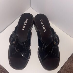 Prada Glossy Black Women's Sandals